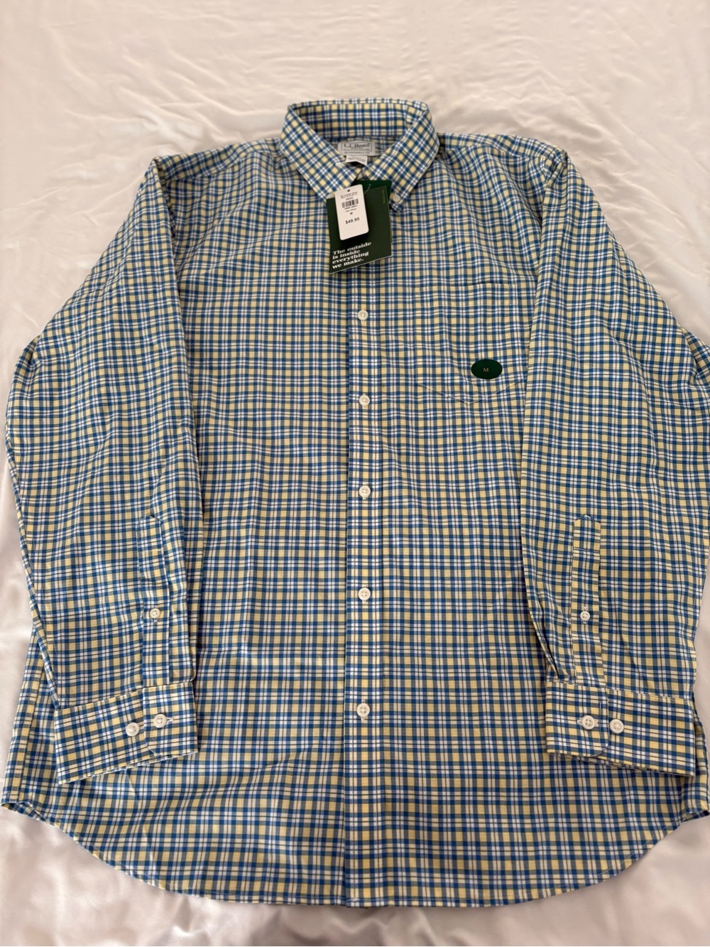 NWT L.L. Bean Men's TrueCool Wrinkle Free Tradional Fit 100% Cotton Poplin